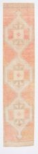 Pale Red & Cream Turkish Vintage Runner Rug, 83x376Cm