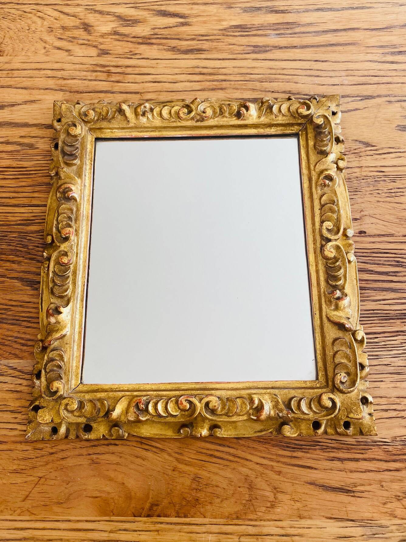 Antique gilded mirror 27x24cm