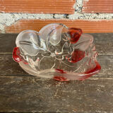 Vintage Ashtray Bowl ANNE HUTTE Style Crystal Strawberry Red Decor