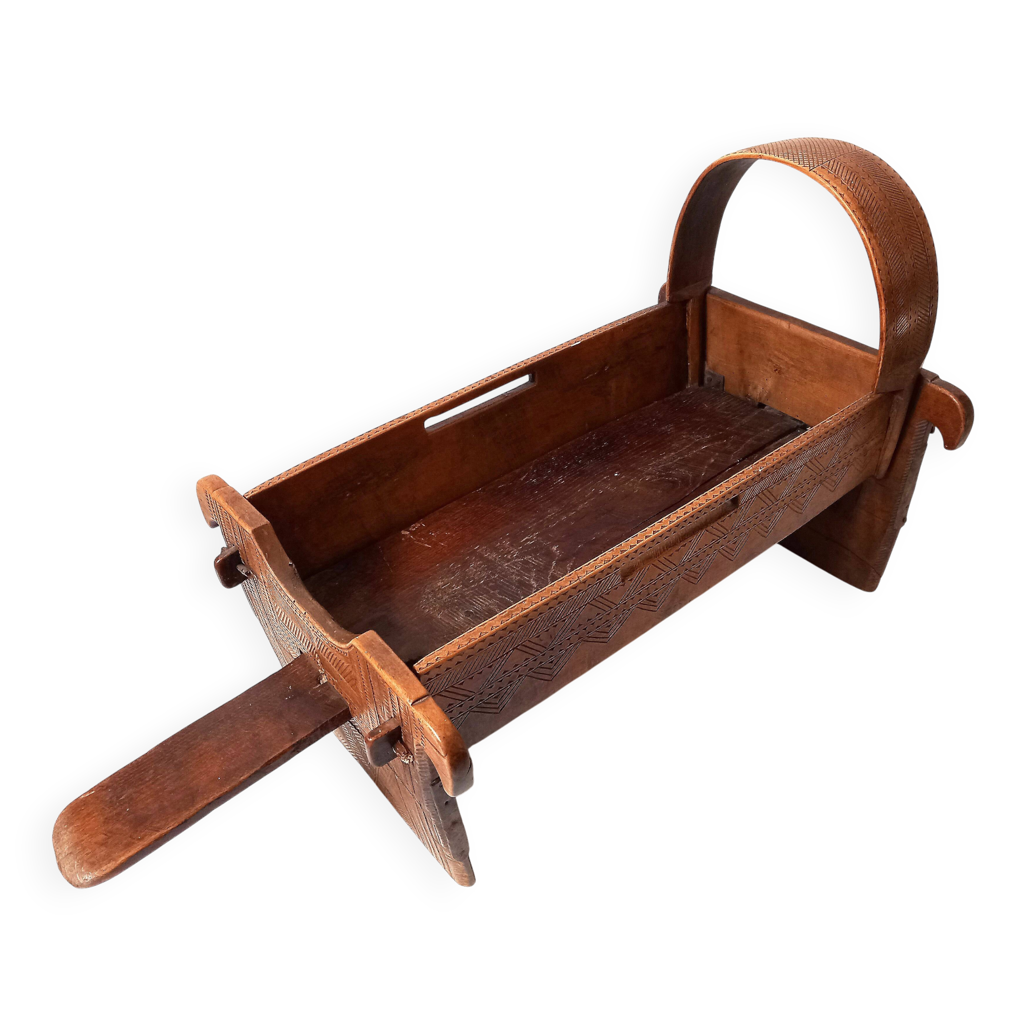 Antique Traditional Handmade Children's Crib Museum object Balkans 1890