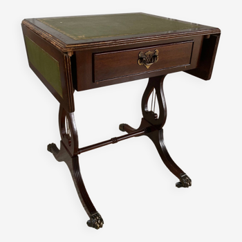 English flap games table, bedside table, worker, lion paw feet 19th century