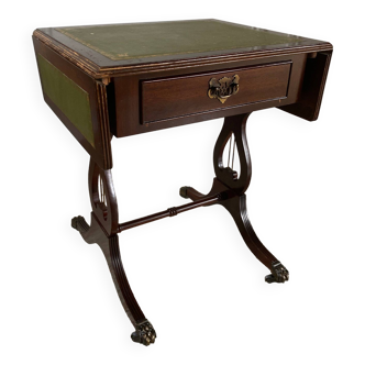 English flap games table, bedside table, worker, lion paw feet 19th century