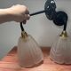 Set of two Art Deco glass wall lights