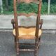 19th-century solid wood straw chair 111cm