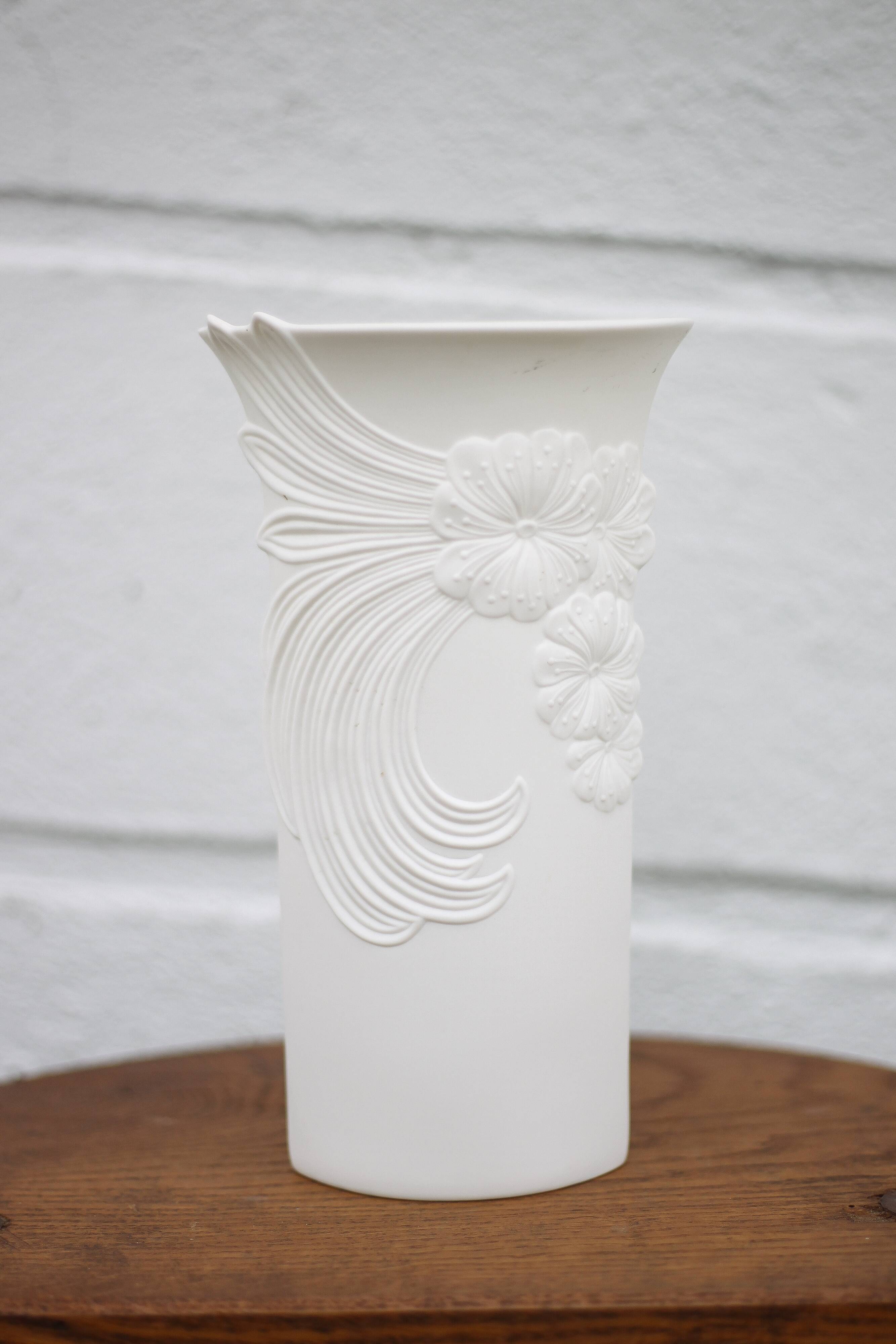 Kaiser Germany Manford Frey vase, art nouveau style biscuit vase, vintage vase, collection, 70's