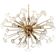 Lustre fleurs blanches murano verre spoutnik ovale en or