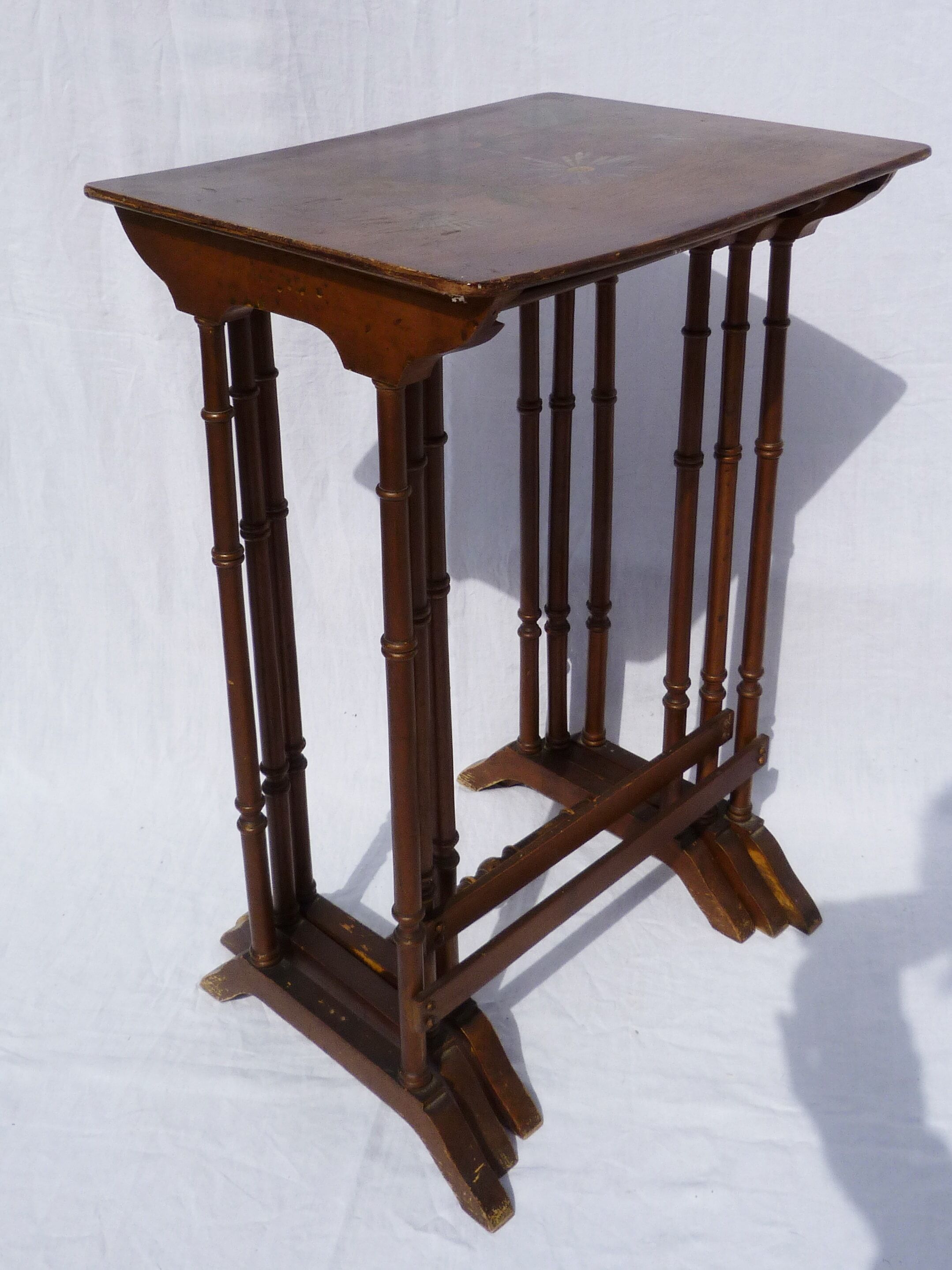 Tables with painted decoration