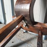 Brutalist tripod chair in solid wood