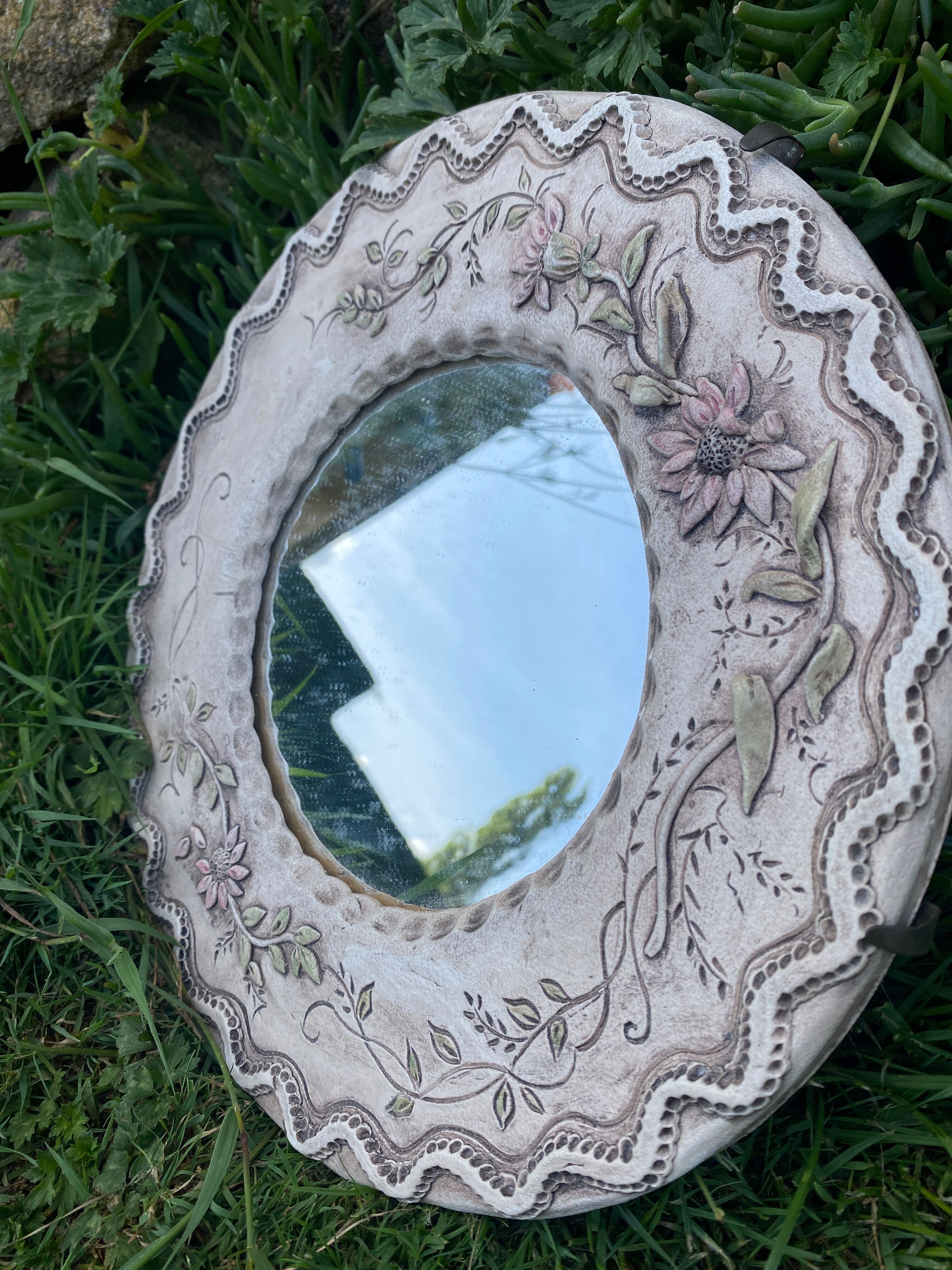 Vintage handcrafted mirror 30cm