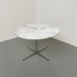 60s marble table with chrome cross base