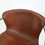 Fauteuil en cuir brun pour Cidue, Italie