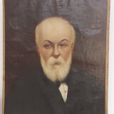 Portrait bearded man XlX the childcare sign