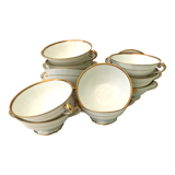 Set of 12 bowls with 2 porcelain handles