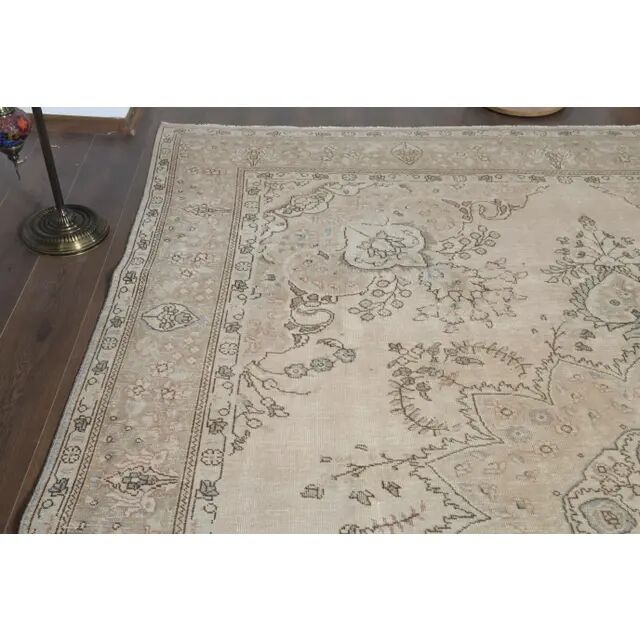 1970s Vintage Persian Handmade Wool Orange Area Rug 290x384