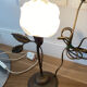 Lamp tulip flower brass glass vintage design old light