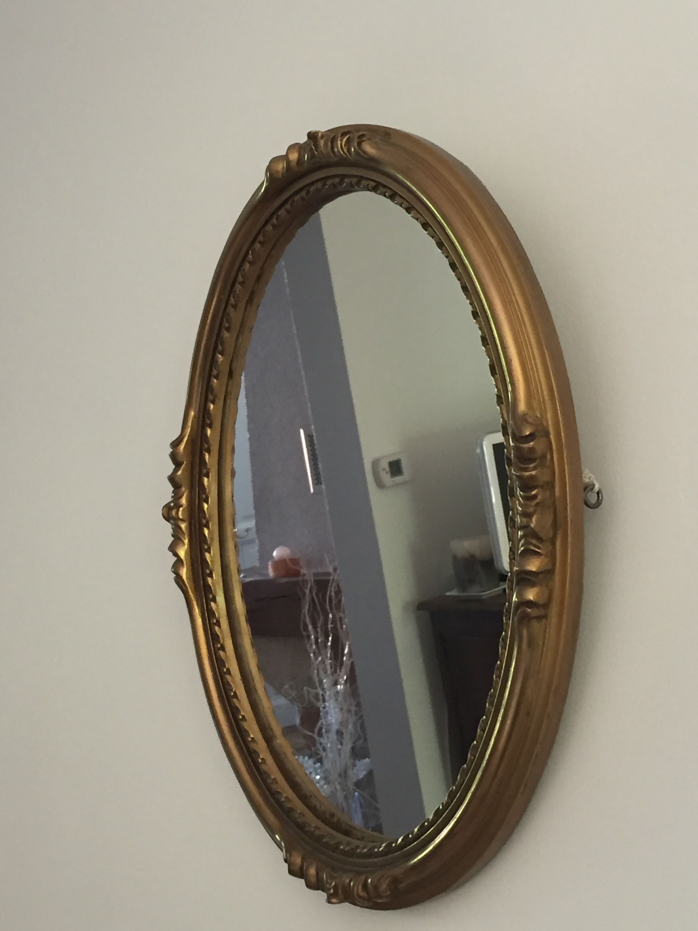 Old golden oval mirror 35x45cm