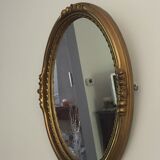 Old golden oval mirror 35x45cm