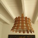 Rattan and wood suspension