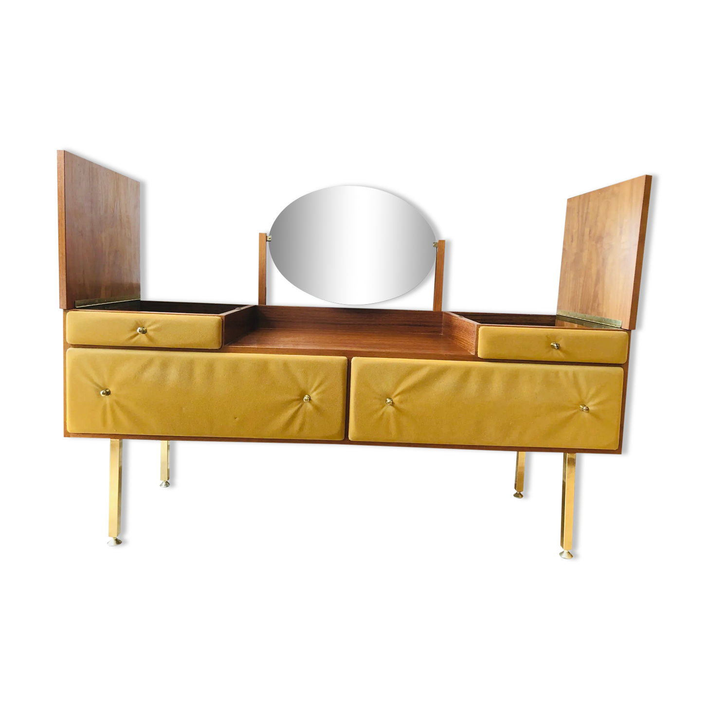 Vintage velvet dressing table, Roger Landeau, 1970
