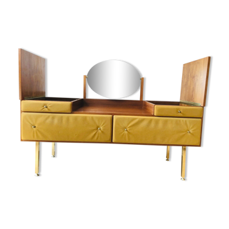 Vintage velvet dressing table, Roger Landeau, 1970