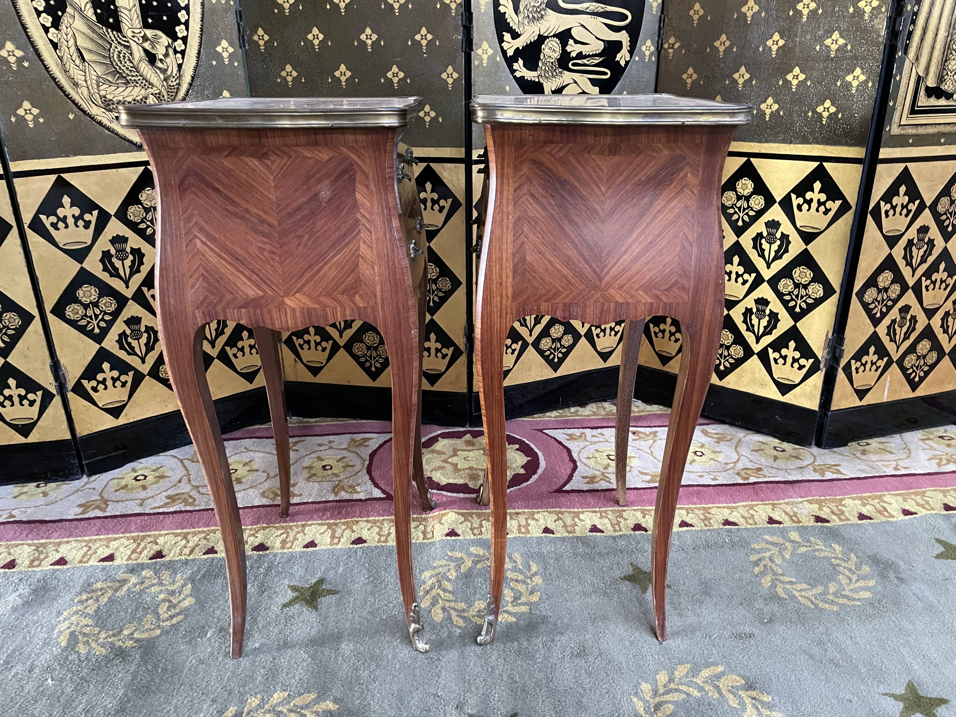 Pair of Louis XV style bedside tables