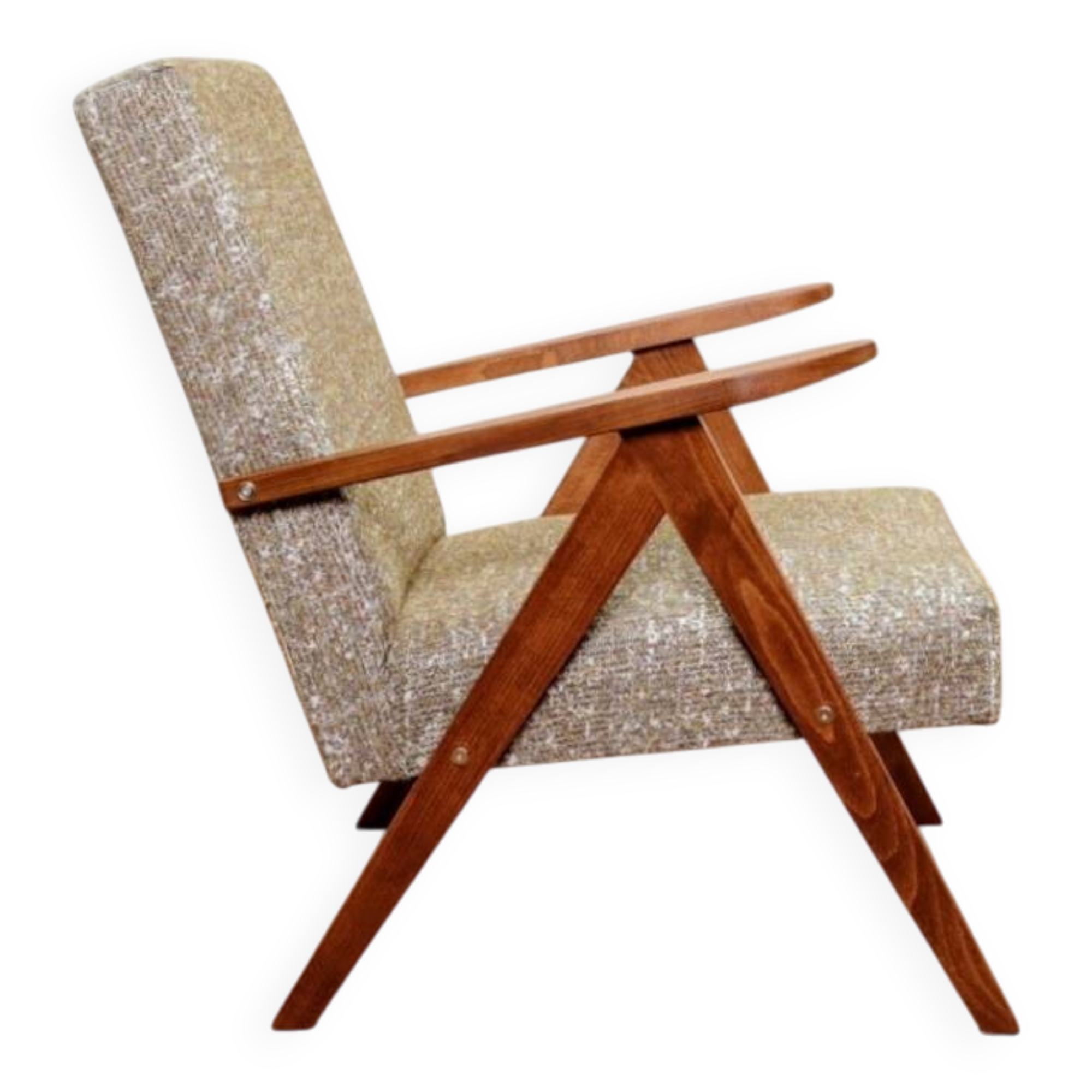 Vintage green granola ethnic design armchair