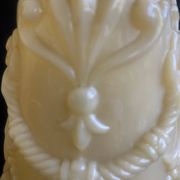 Pair of vintage Vierzon beige opaline vases