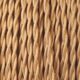 Golden lamp "Regina", 2 m fabric cable, cotton shade