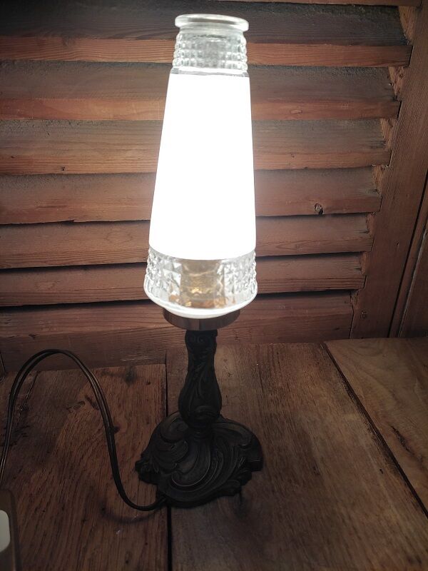 Art deco lamp living room bronze tulip glass diamond tip ch 1122215