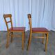 Vintage Wooden Dining Chair: Red Leather Seat, Mid-Century Modern