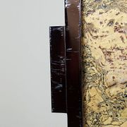 Mid-century chic chrome, cork and glass tray from the 70s