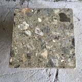 Square travertine coffee table - design 1970