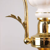 Vintage Italian Golden Ceramic & Glass Chandelier