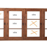 Library façade with 4 doors in fir 19th century