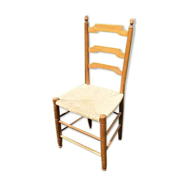 Chaise bois et paille