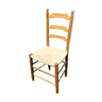 Chaise bois et paille