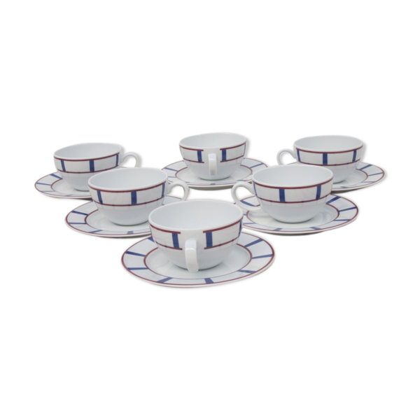 6 tasses a thé porcelaine basque