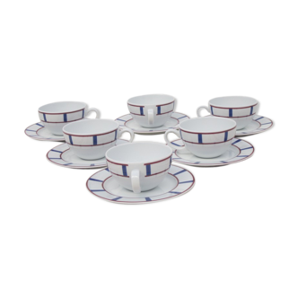 6 basque porcelain tea cups