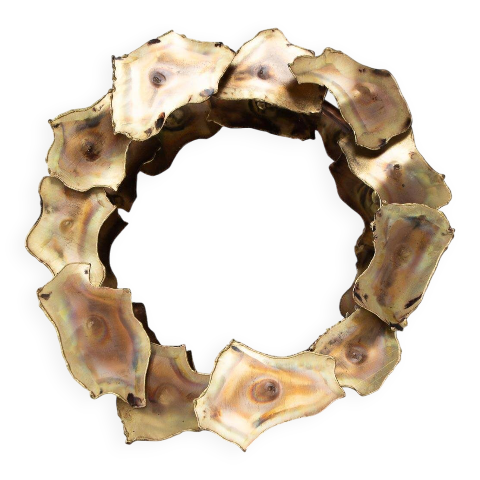 Brass sun mirror from around 1970 (31 cm)