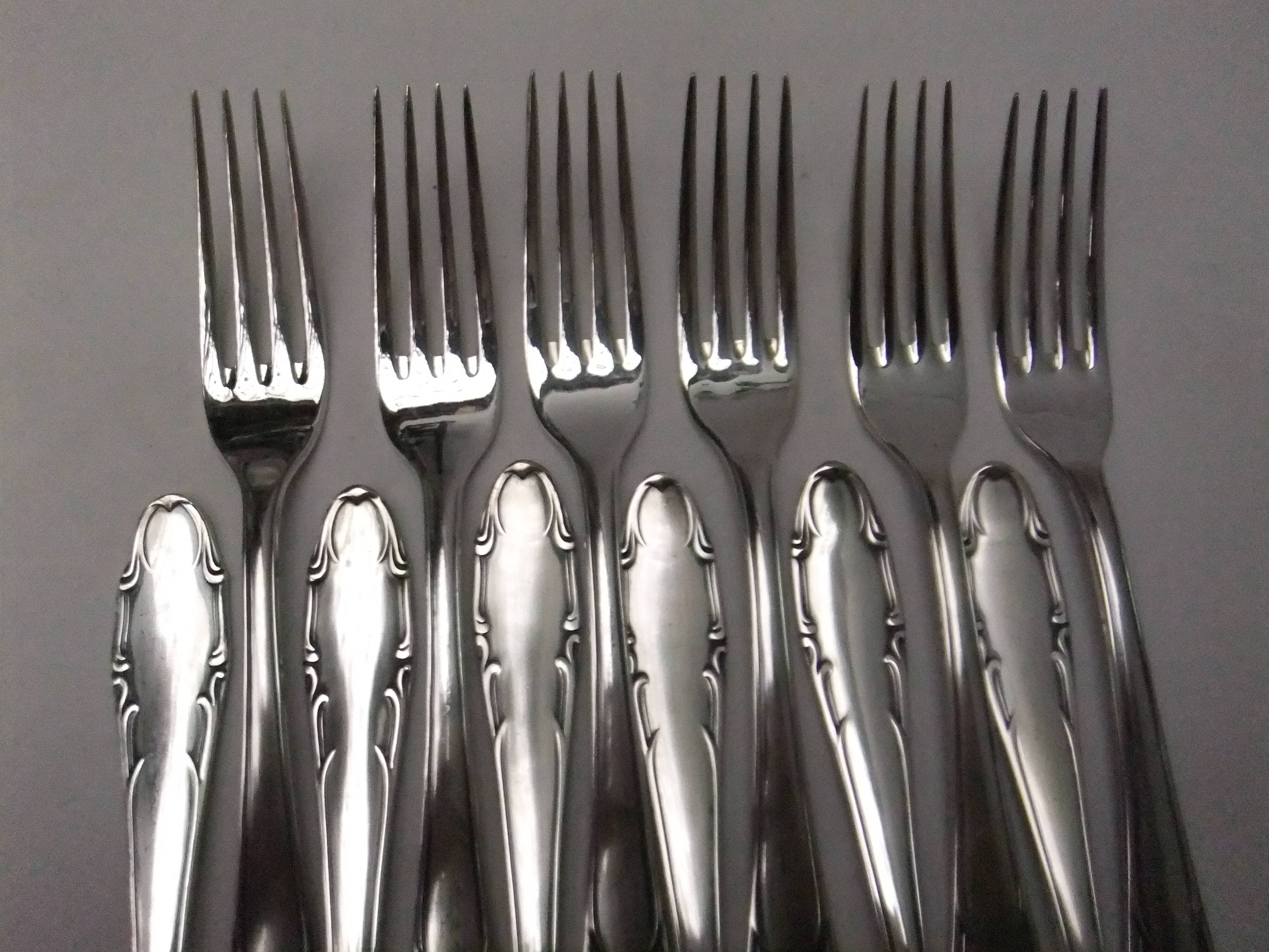 Deetjen Forks Silver Metal Net Goldsmith's Punch Service X 12