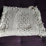 Dessus de lit  en coton blanc  point crochet à la main