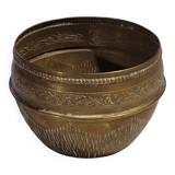 Golden brass cache pot - antique - vintage