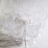 8 verres à vin en cristal d'Arques