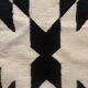 Wool kilim rug with geometric patterns – black & ecru