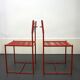 4 chaises rouges Spaghetti de Giandomenico Belotti pour Alias