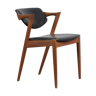 Z-chair in teak with black leather by Kai Kristiansen for Slagelse, 1960s