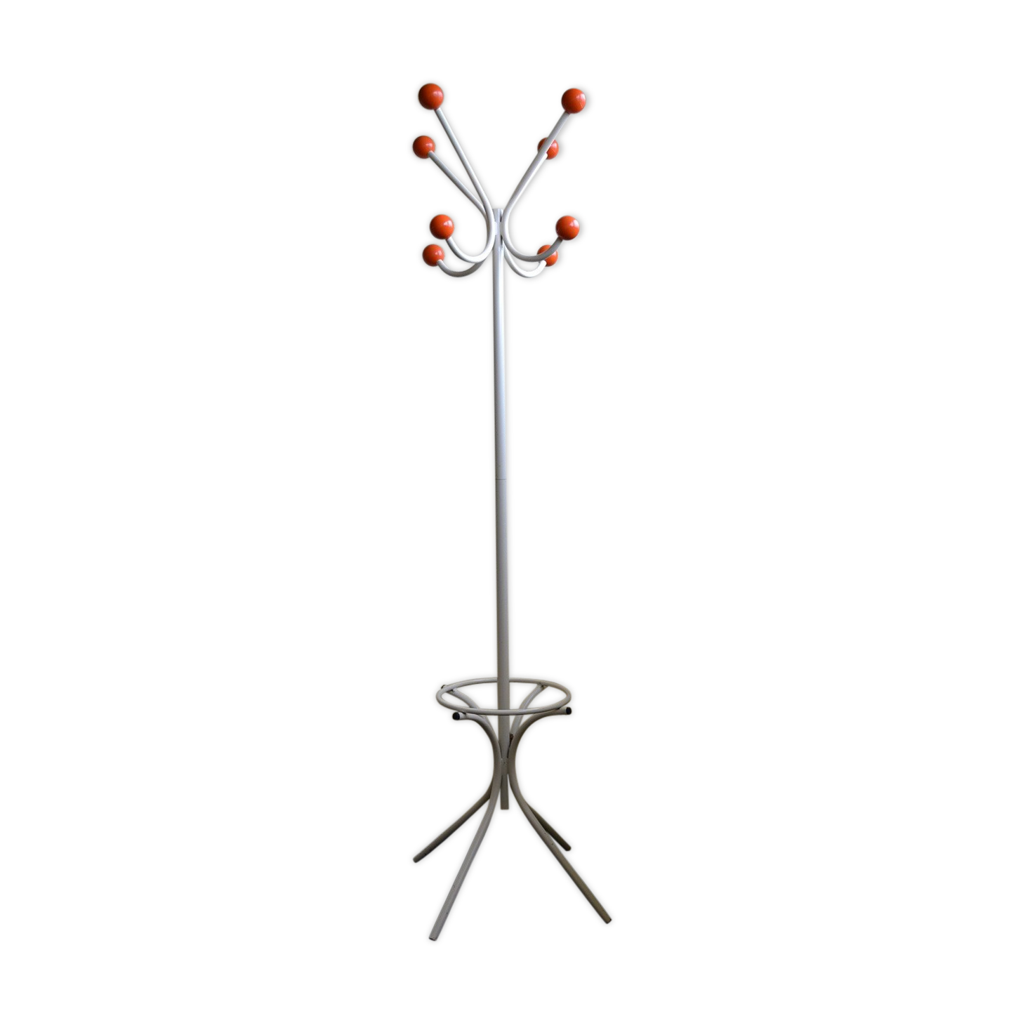 Parrot coat rack 8 vintage balls 1970s