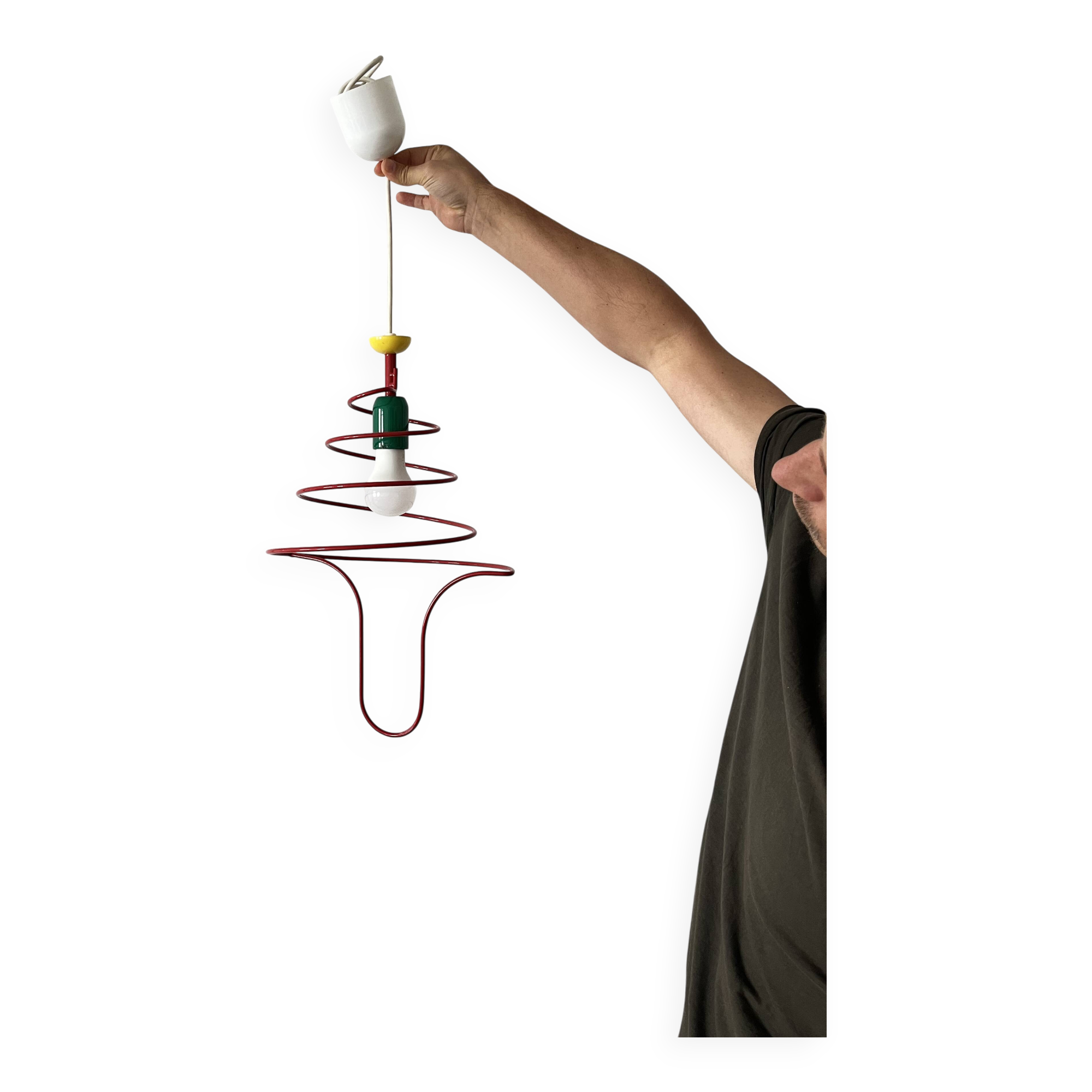 Spiral Pop Art Pendant Light, Ceiling Lamp, ESTO Austria, ´80