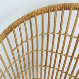 1960s mid century armchair bamboo wicker with hairpin legs