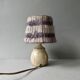 Sandstone lamp with its original wool lampshade, 1970s